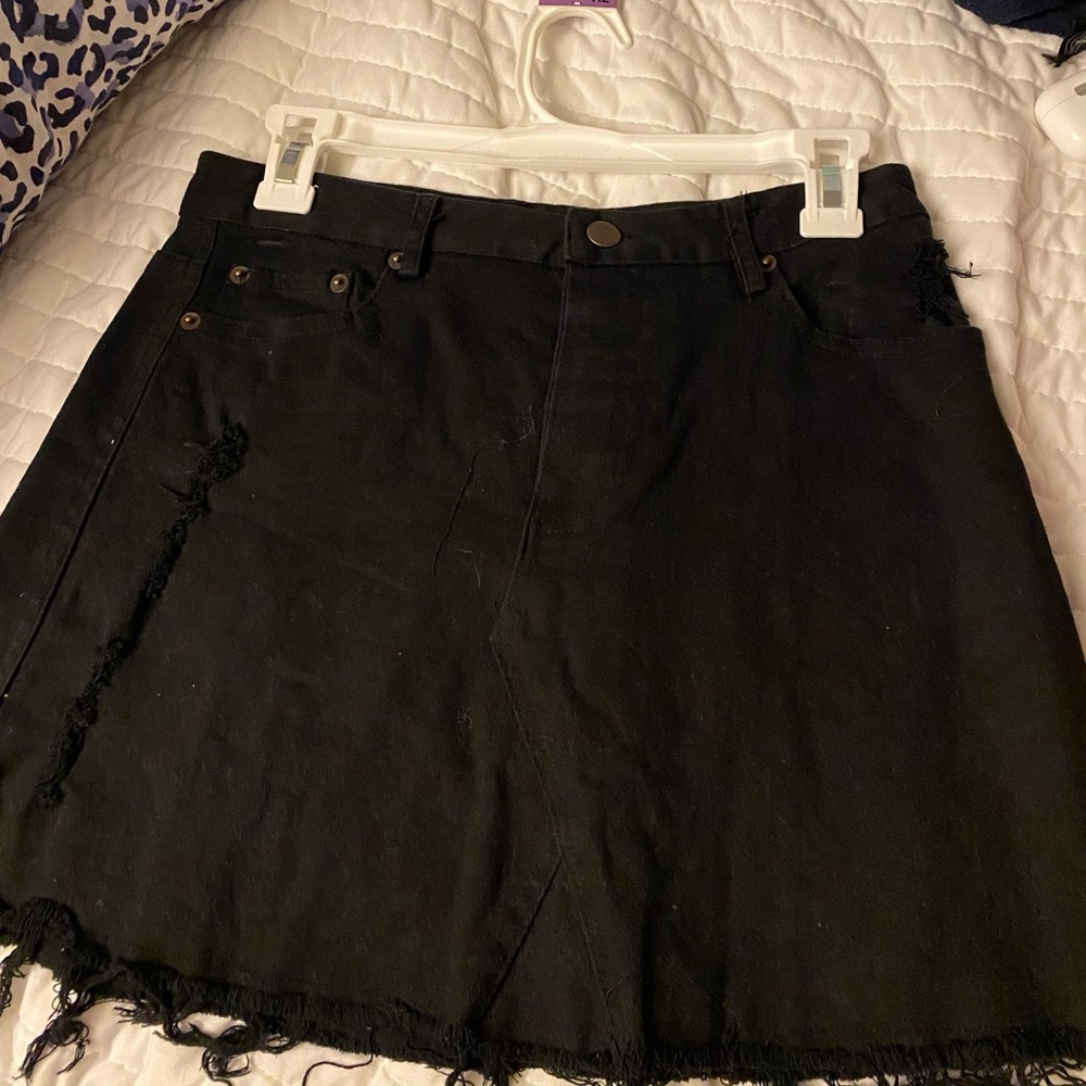 Black Jean Skirt!